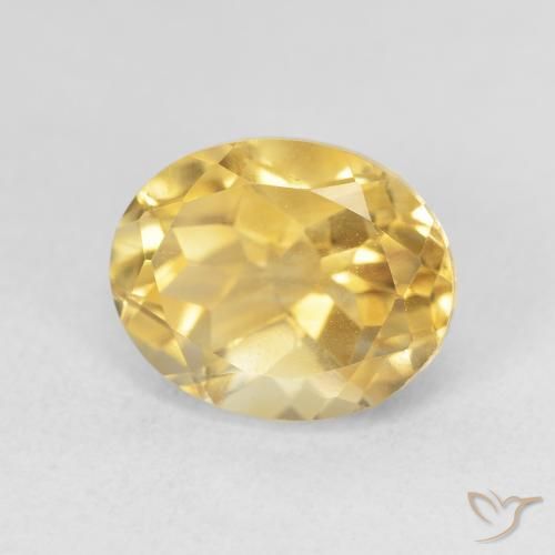 Citrino Dorado medio natural de 3.99 ct, Ovalada, VVS