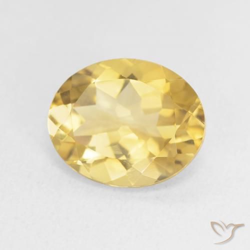 Citrino Dorado medio natural de 3.15 ct, Ovalada, VVS