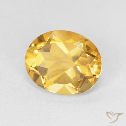 Citrino Dorado oscuro natural de 3.38 ct, Ovalada, VVS