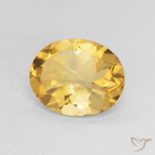 Citrino Dorado intenso natural de 2.94 ct, Ovalada, VS