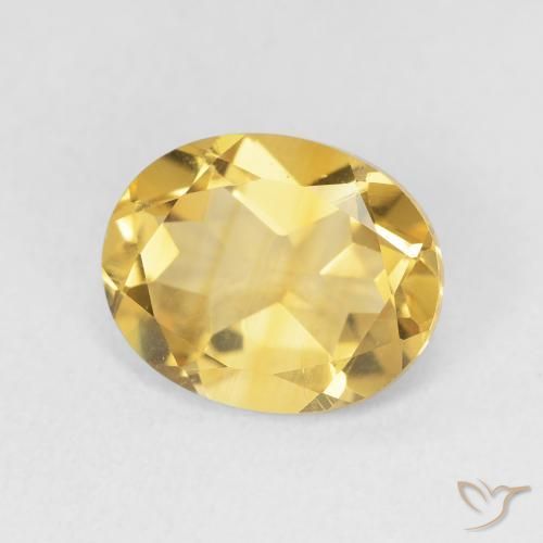 Citrino Dorado medio natural de 3.18 ct, Ovalada, VS