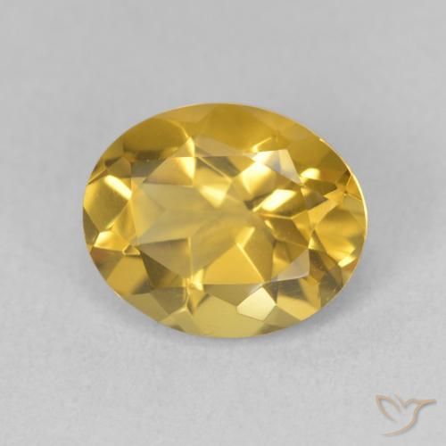 Citrino Dorado intenso natural de 3.39 ct, Ovalada, VVS-VS