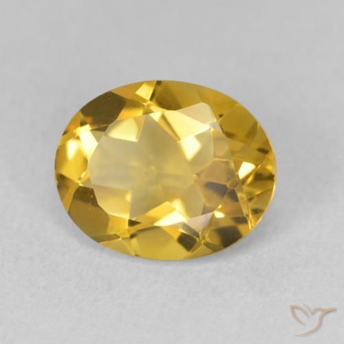 Citrino Dorado intenso natural de 3.18 ct, Ovalada, VVS-VS