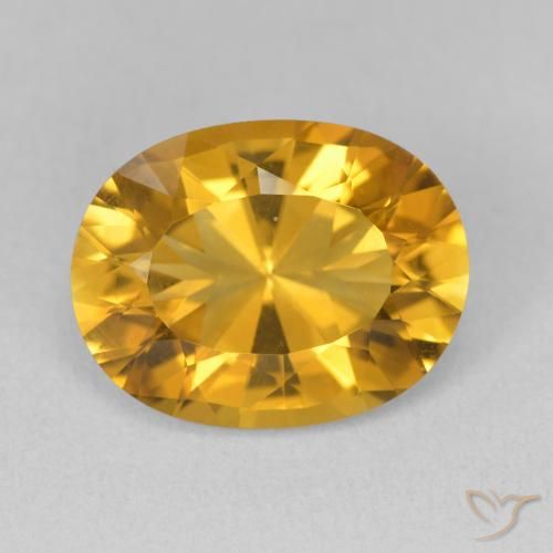 6.35ct Natural Medium Light-Golden Citrino, Ovalada, VVS-VS