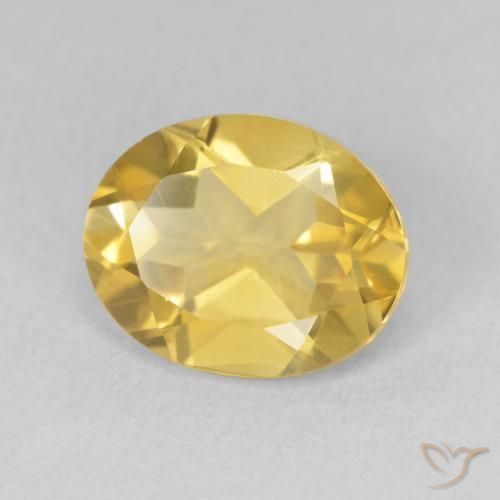 Citrino Dorado medio natural de 3.30 ct, Ovalada, VS