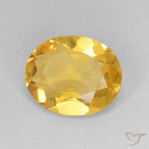 Citrino Dorado intenso natural de 3.02 ct, Ovalada, VS