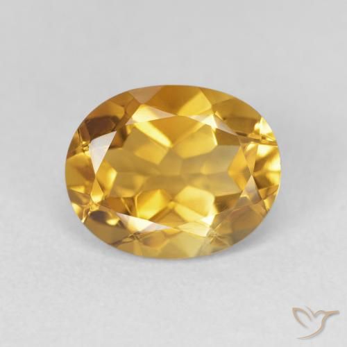 3.30ct Natural Dorado-naranja medio Citrino, Ovalada, VVS-VS