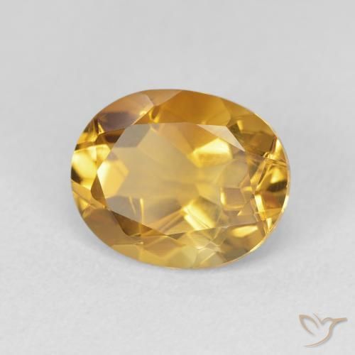 Citrino Dorado-naranja medio natural de 3.30 ct, Ovalada, VVS-VS