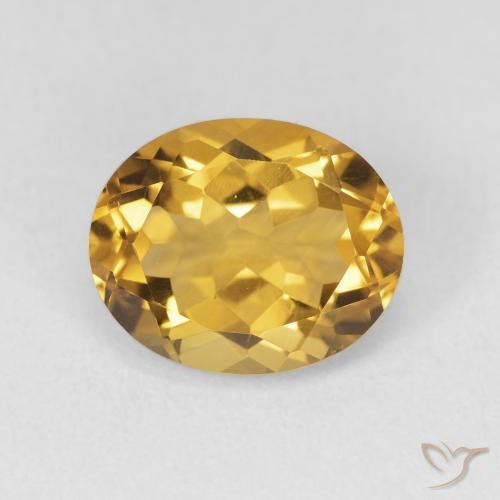 3.47ct Natural Dorado intenso Citrino, Ovalada, VVS-VS