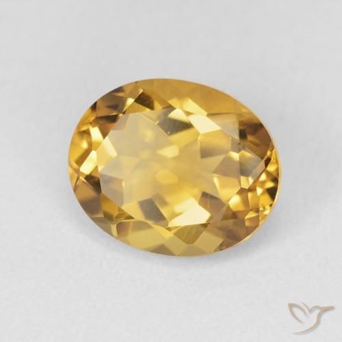 Citrino Dorado intenso natural de 3.47 ct, Ovalada, VVS-VS
