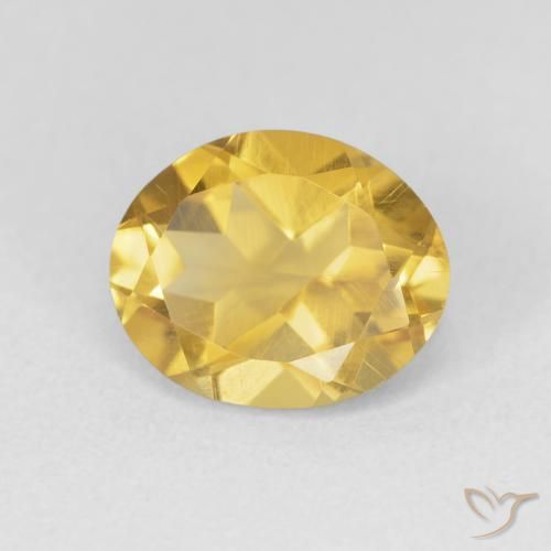 Citrino Dorado medio natural de 3.20 ct, Ovalada, VVS-VS