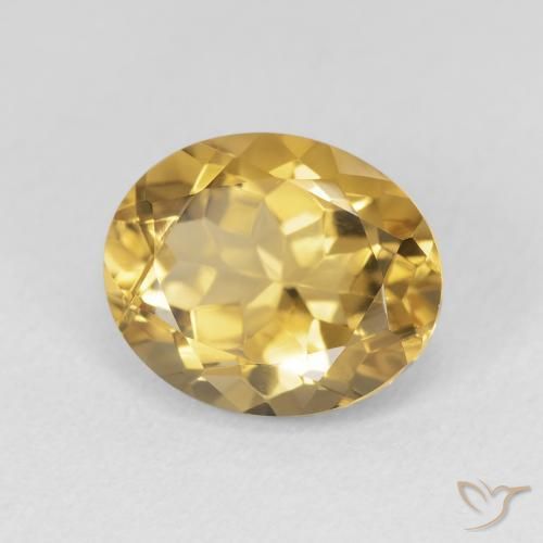Citrino Dorado medio natural de 3.53 ct, Ovalada, VVS-VS
