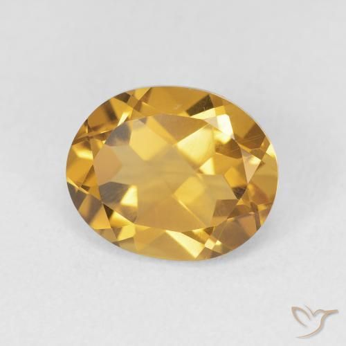 Citrino Medium Dark-Golden natural de 3.20 ct, Ovalada, VVS-VS