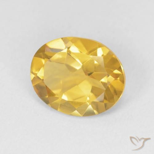 Citrino Dorado medio natural de 3.05 ct, Ovalada, VVS-VS