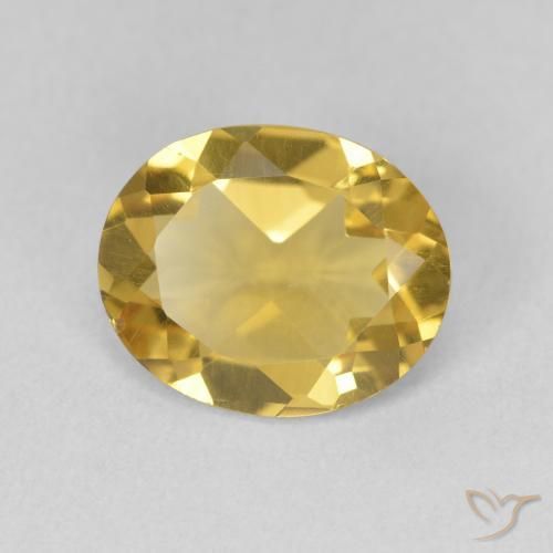 Citrino Dorado medio natural de 2.44 ct, Ovalada, VVS-VS