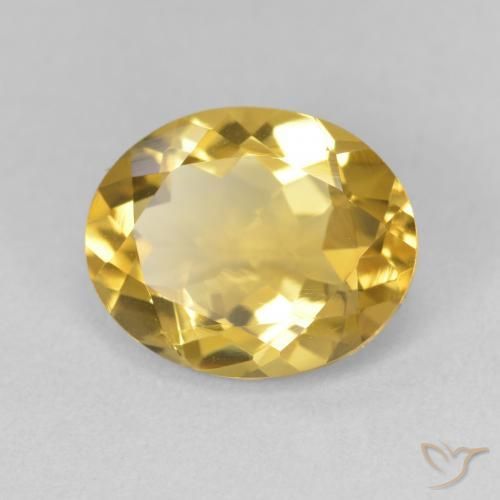 Citrino Dorado natural de 3.31 ct, Ovalada, VVS-VS