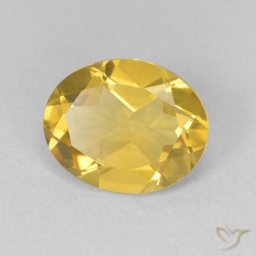 Citrino Dorado medio natural de 3.02 ct, Ovalada, VVS-VS