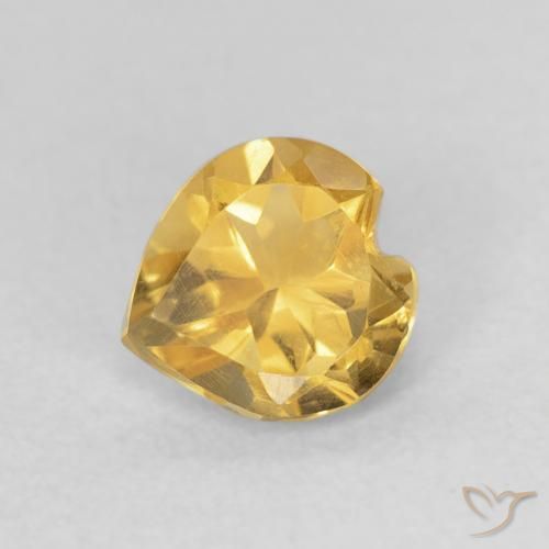 0.64ct Natural Dorado intenso Citrino, Corazón, VVS-VS