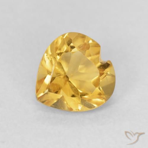 0.74ct Natural Dorado Citrino, Corazón, VVS-VS
