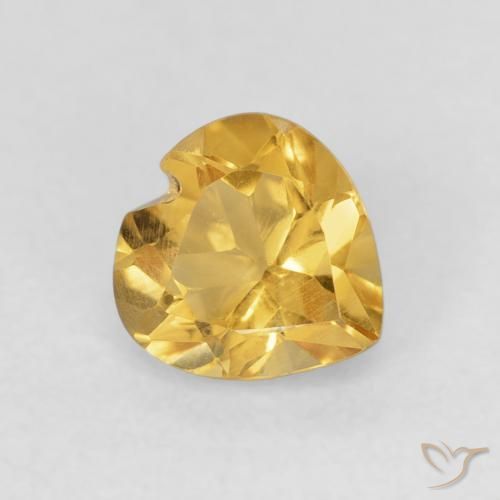 Citrino Dorado natural de 0.74 ct, Corazón, VVS-VS