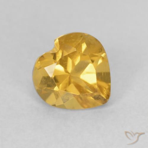 Citrino Oro natural de 0.78 ct, Corazón, VVS-VS
