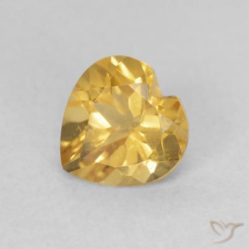 0.73ct Natural Dorado medio Citrino, Corazón, VVS