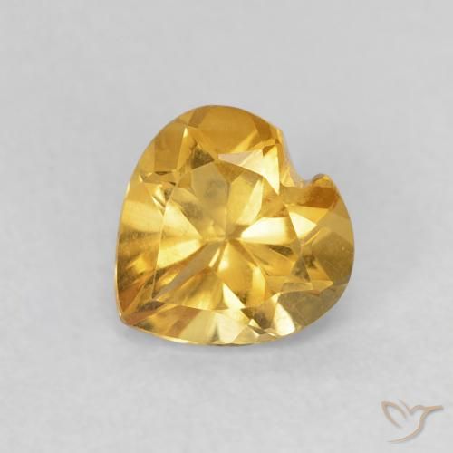 0.71ct Natural Dorado Citrino, Corazón, VVS