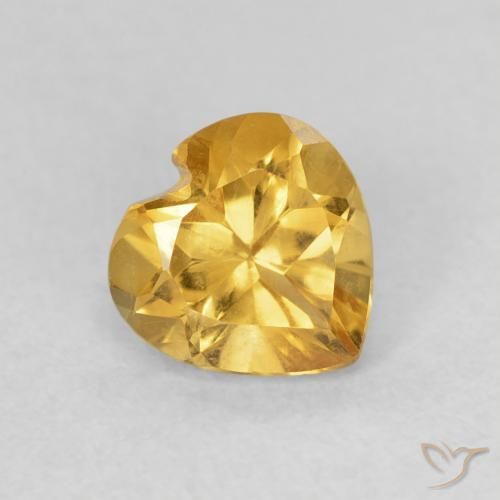 Citrino Dorado natural de 0.71 ct, Corazón, VVS