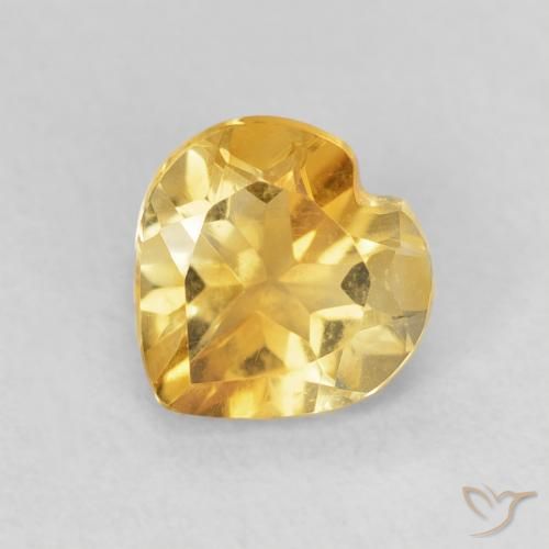 0.85ct Natural Dorado Citrino, Corazón, VVS