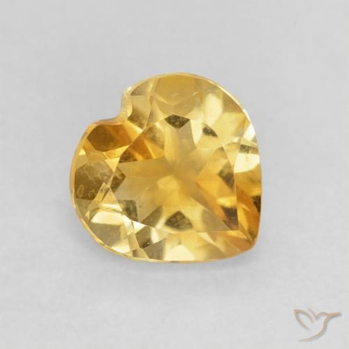 Citrino Dorado natural de 0.85 ct, Corazón, VVS