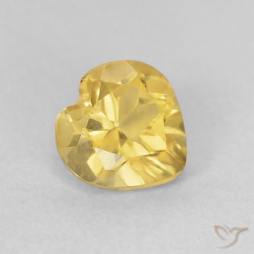 Citrino Dorado natural de 0.71 ct, Corazón, VVS