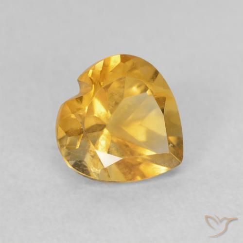 Citrino Medium Light Orange-Gold natural de 0.75 ct, Corazón, VVS
