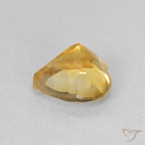 Citrino Medium Light Orange-Gold natural de 0.75 ct, Corazón, VVS