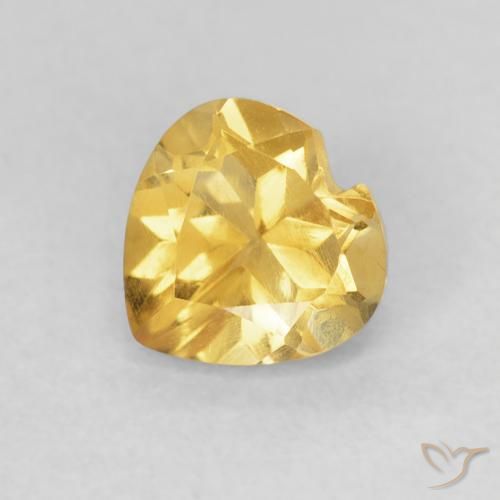 0.74ct Natural Dorado medio Citrino, Corazón, VVS