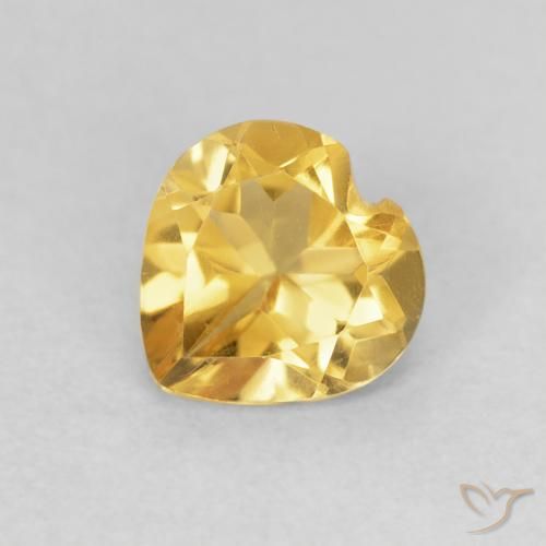 0.69ct Natural Dorado medio Citrino, Corazón, VVS
