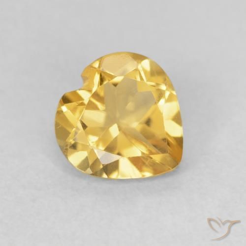 Citrino Dorado medio natural de 0.69 ct, Corazón, VVS