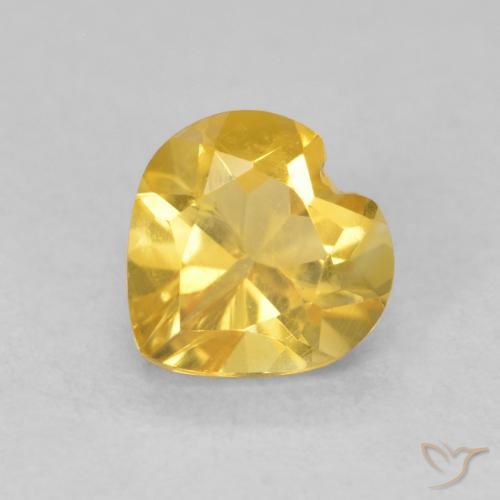 0.75ct Natural Dorado medio Citrino, Corazón, VVS-VS