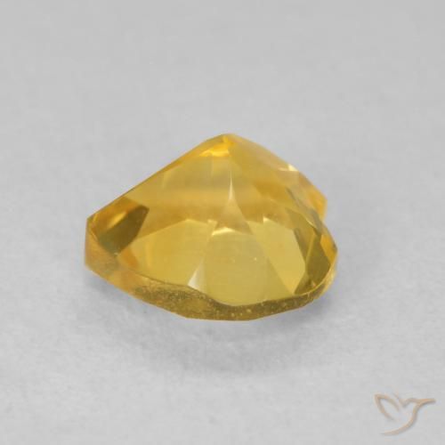 Citrino Dorado medio natural de 0.75 ct, Corazón, VVS-VS