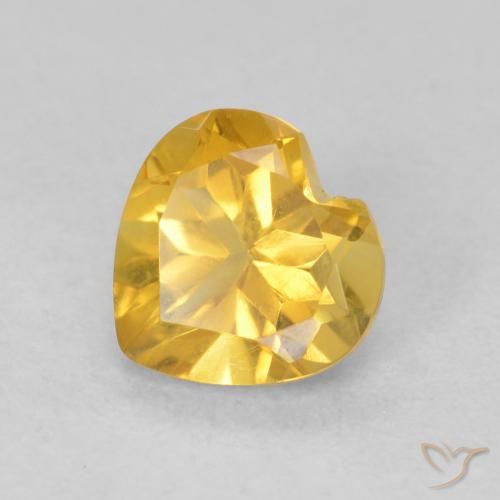 0.74ct Natural Dorado medio Citrino, Corazón, VVS-VS