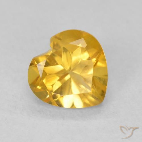Citrino Dorado medio natural de 0.74 ct, Corazón, VVS-VS