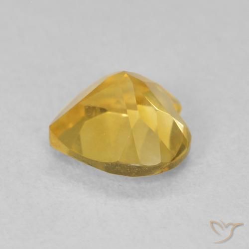 Citrino Dorado medio natural de 0.74 ct, Corazón, VVS-VS