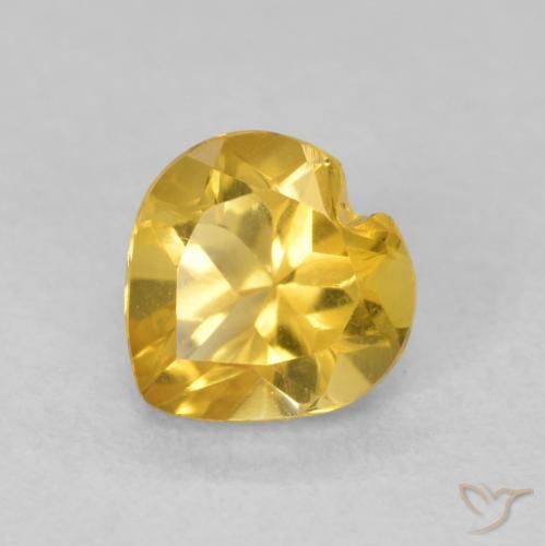 0.75ct Natural Naranja dorado Citrino, Corazón, VVS-VS