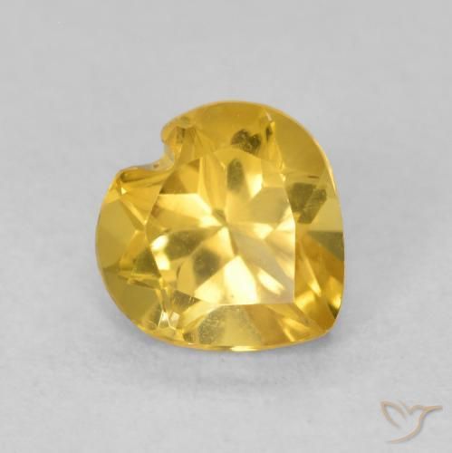 Citrino Naranja dorado natural de 0.75 ct, Corazón, VVS-VS