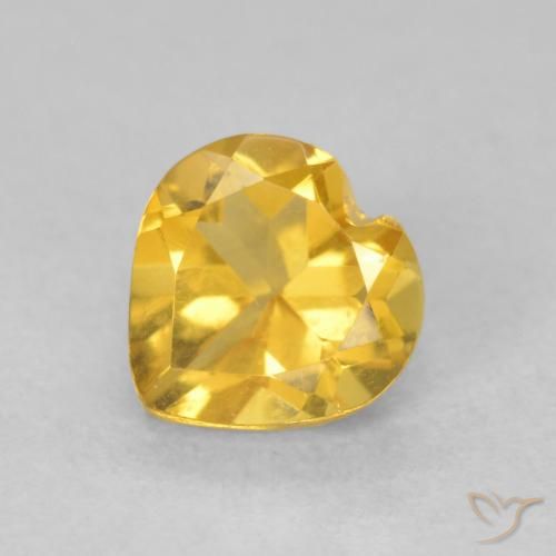 0.76ct Natural Dorado medio Citrino, Corazón, VVS-VS
