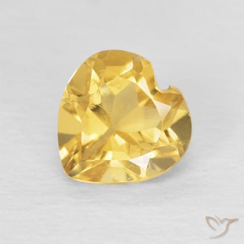 0.77ct Natural Dorado claro Citrino, Corazón, VVS-VS