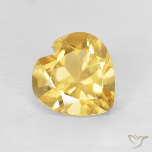 Citrino Dorado claro natural de 0.77 ct, Corazón, VVS-VS