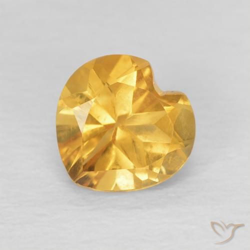 0.73ct Natural Dorado medio Citrino, Corazón, VVS-VS