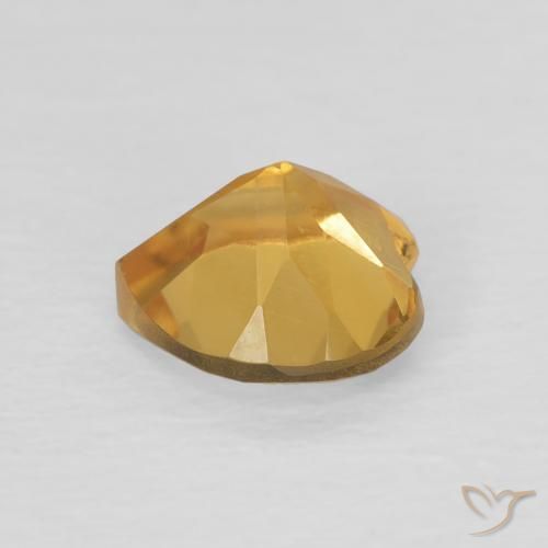 Citrino Dorado medio natural de 0.73 ct, Corazón, VVS-VS