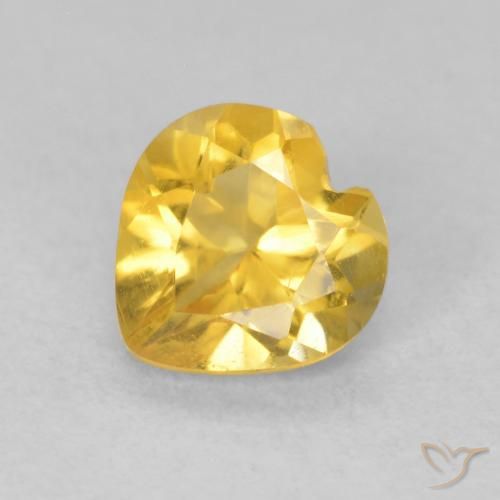 0.66ct Natural Dorado Citrino, Corazón, VVS-VS