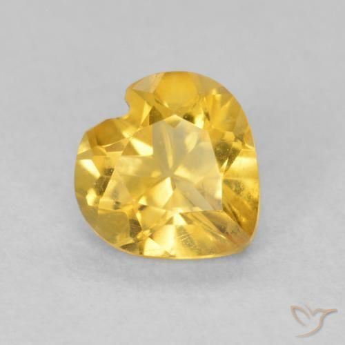 Citrino Dorado natural de 0.66 ct, Corazón, VVS-VS